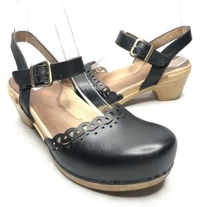 Dansko Comfort Wedge Mary Jane Laser Cut Scalloped